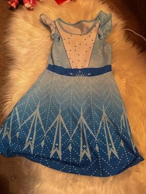 Elsa Blue Sparkle Ice Princess Dress